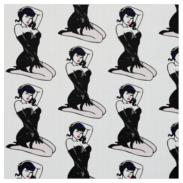 Vintag PINUP FRAU MOTIF Stoff (Muster)