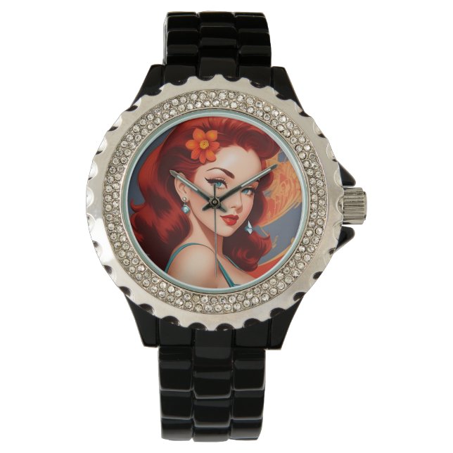 Vintag Pinup Watch Armbanduhr (Vorderseite)