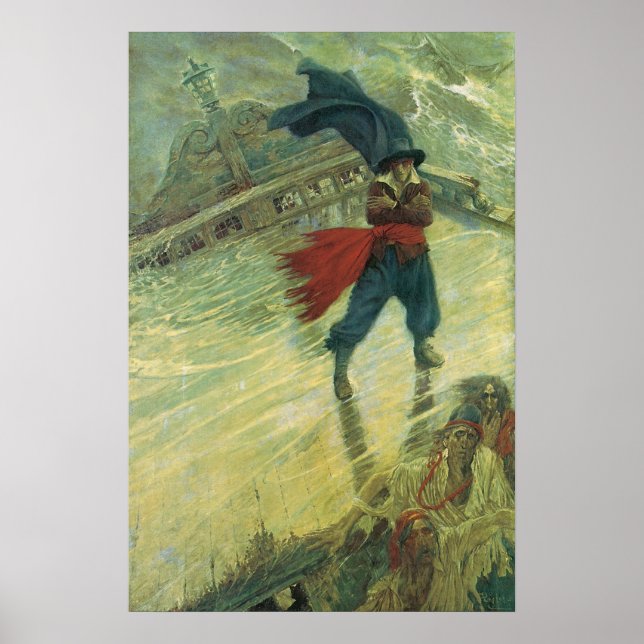 Vintag Pirate, Der fliegende Holländer von Howard  Poster (Vorne)