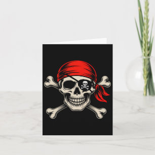 Vintag Pirate Halloween Skull Ndana Men Boys Teen Karte