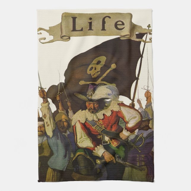 Vintag Pirate Life Wyeth Illustration Handtuch (Vertikal)