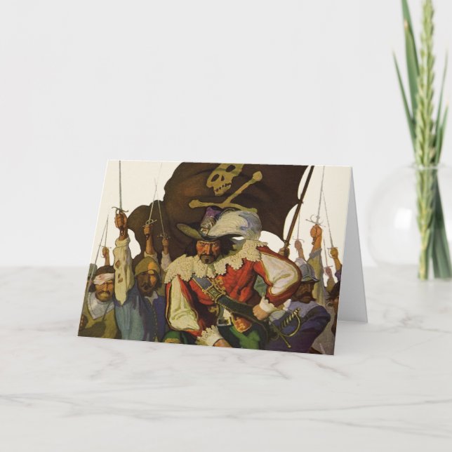 Vintag Pirate Life Wyeth Illustration Karte (Vorderseite)