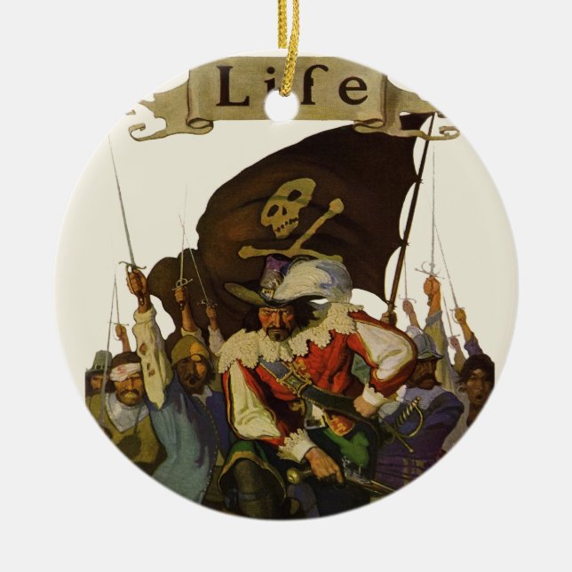 Vintag Pirate Life Wyeth Illustration Keramikornament (Vorne)