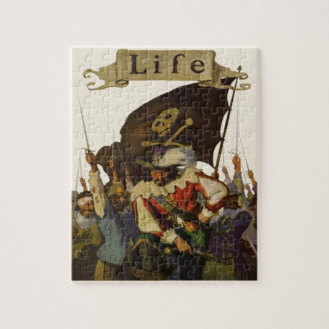 Vintag Pirate Life Wyeth Illustration Puzzle (Vertikal)