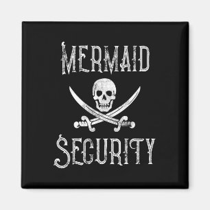 Vintag Pirate Mermaid Security Merman Protector Magnet