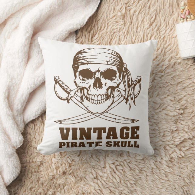Vintag Pirate Skull Kissen (Decke)