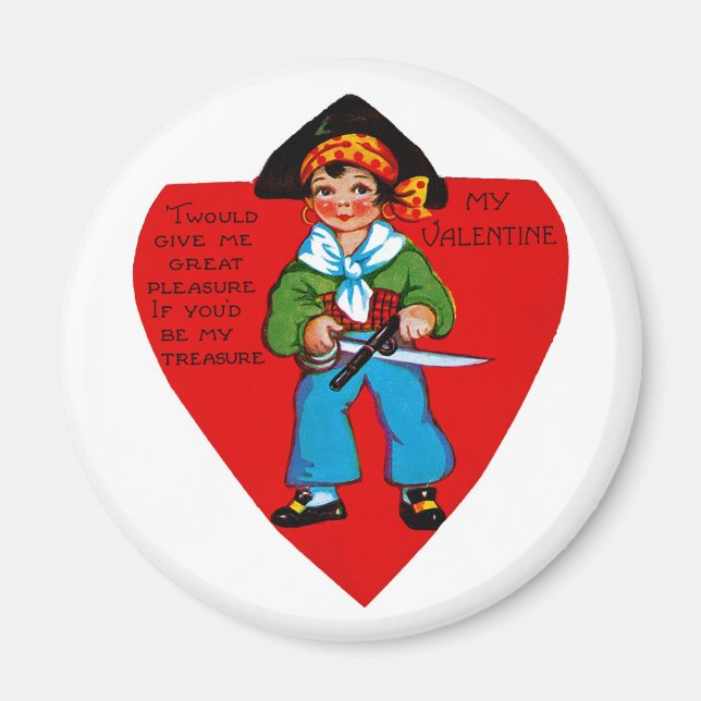 Vintag Pirate Valentine Magnet (Vorne)