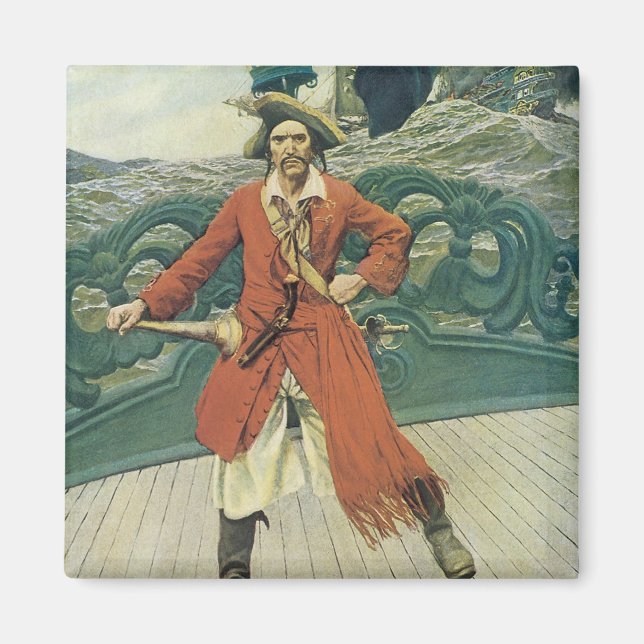 Vintag Piraten, Captain Keitt von Howard Pyle Magnet (Vorne)