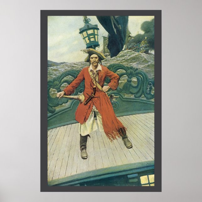Vintag Piraten, Captain Keitt von Howard Pyle Poster (Vorne)
