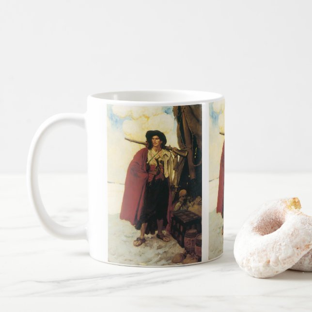 Vintag Pirates Buccaneer war ein malerischer Fello Tasse (Mit Donut)