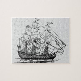 Vintag Pirates Galleon, Sketch eines 74-Gun-Schiff Puzzle
