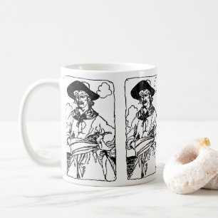 Vintag Pirates Sketch eines Captain von Howard Pyl Tasse