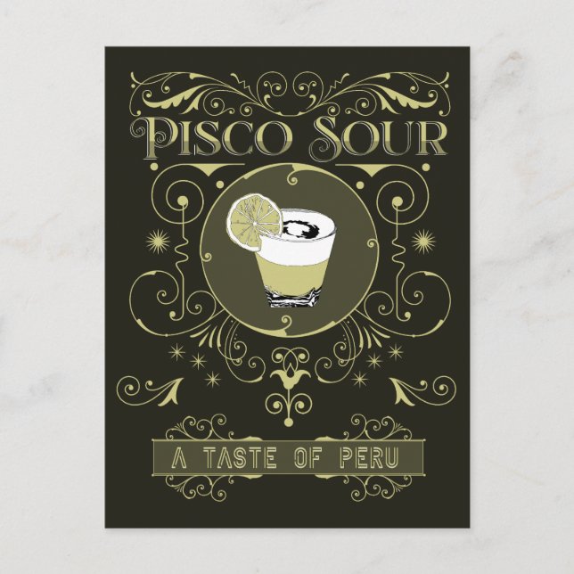 Vintag Pisco Sour Postkarte (Vorderseite)