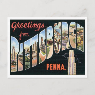 Vintag Pittsburgh Pennsylvania Postkarte