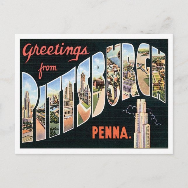 Vintag Pittsburgh Pennsylvania Postkarte (Vorderseite)