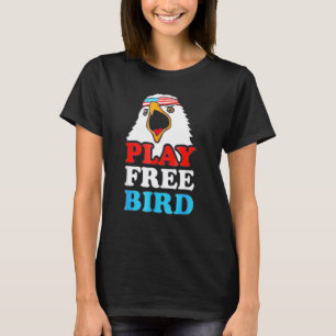 Vintag Play Free Bird Bald Eagle American Patriot T-Shirt