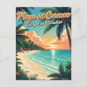 Vintag Playa del Carmen Mexiko Reisen Postkarte
