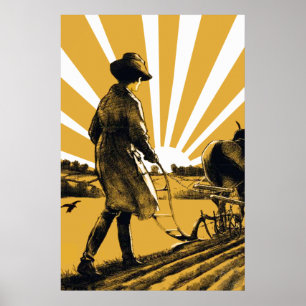 Vintag Plough Girl Poster Print