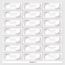 Vintag Plum Lila Floral Line Art Guest Address