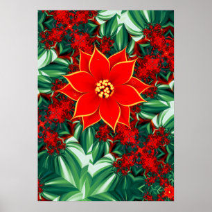 Vintag Poinsettia Poster