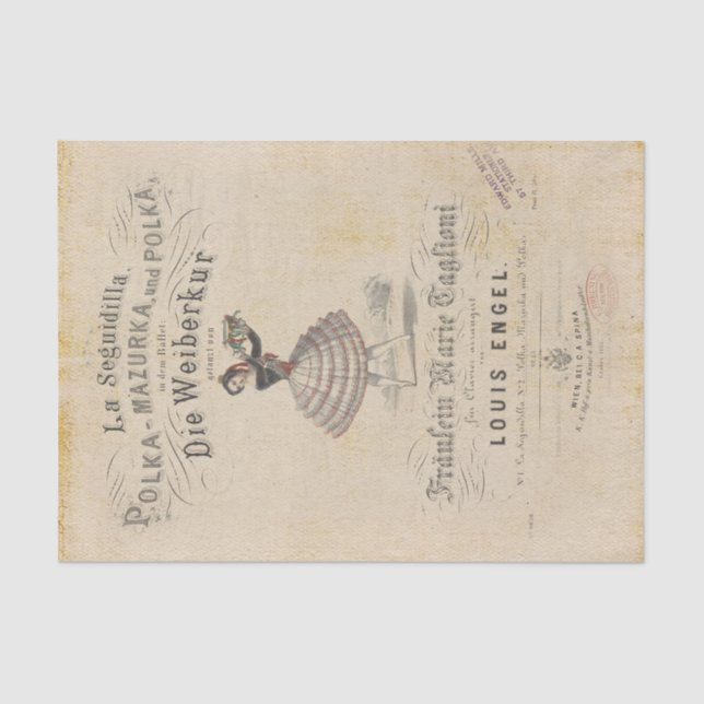 Vintag Polka Dancer Seidenpapier (Vorderseite)