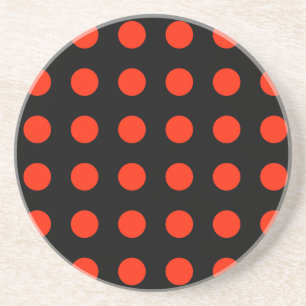 Vintag Polka Dots Black Red Color Retro Classic Getränkeuntersetzer