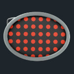 Vintag Polka Dots Black Red Color Retro Classic Ovale Gürtelschnalle<br><div class="desc">Vintages Retrostil Phantastisches Design</div>