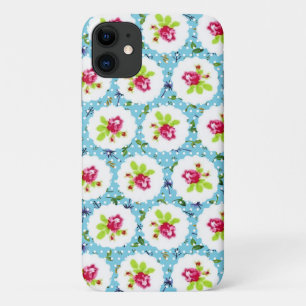 Vintag Polka Dots Grüne Rote Rose Blume Case-Mate iPhone Hülle