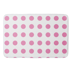 Vintag Polka Dots Pink White Color Retro Classic Badematte