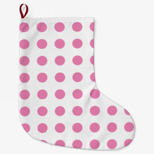 Vintag Polka Dots Pink White Color Retro Classic Großer Weihnachtsstrumpf