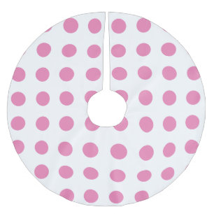 Vintag Polka Dots Pink White Color Retro Classic Polyester Weihnachtsbaumdecke