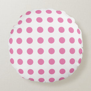 Vintag Polka Dots Pink White Color Retro Classic Rundes Kissen