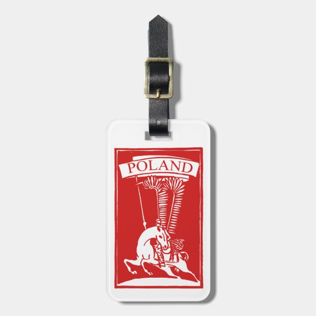 Vintag Polnisch Winged Hussar Gepäckanhänger (Vorderseite vertikal)