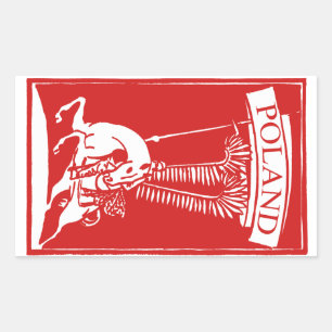 Vintag Polnisch Winged Hussar Rechteckiger Aufkleber