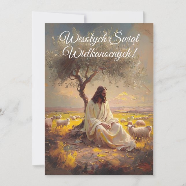 Vintag Polnischer Ostern Wesolego Alleluja Einladung (Vorderseite)