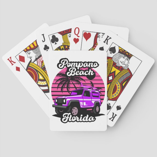 Vintag Pompano Beach Florida Spielkarten (Rückseite)