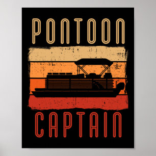 Vintag Pontoon Captain Boat Owner Bootbesitzer Poster