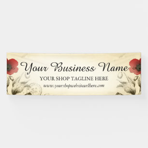 Vintag Poppies Ephemera Banner