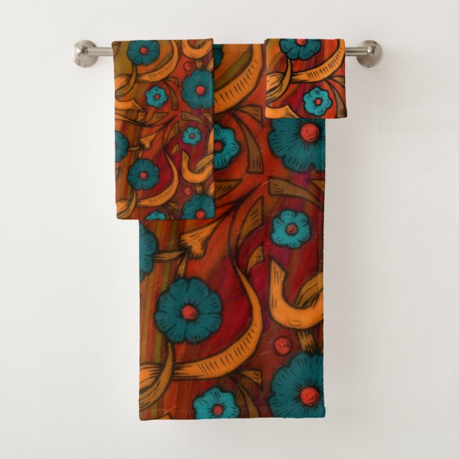 Vintag Poppy Badhandtuch Set (Insitu)