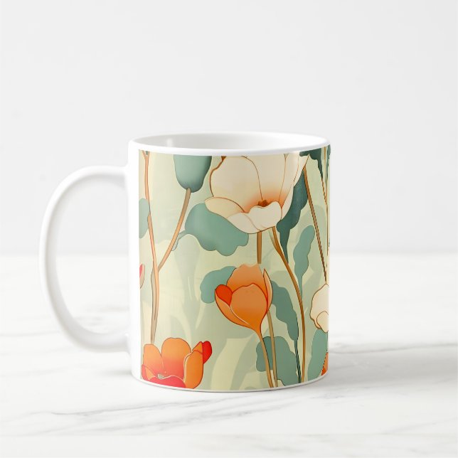 Vintag Poppy Blossom Kaffeetasse (Links)