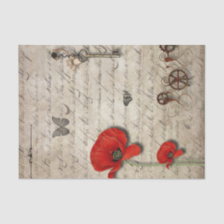 Vintag Poppy Seidenpapier