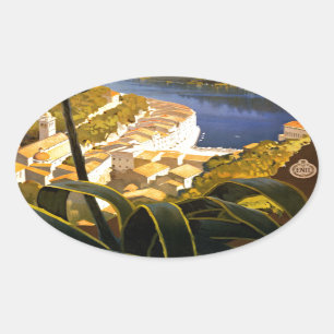 Vintag Portofino Italien Ovaler Aufkleber