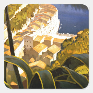 Vintag Portofino Italien Quadratischer Aufkleber