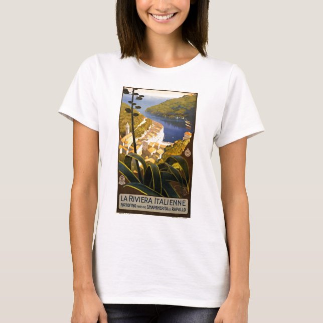 Vintag Portofino Italien T-Shirt (Vorderseite)