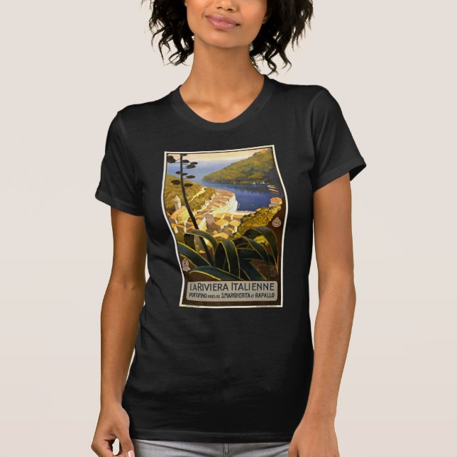 Vintag Portofino Italien T-Shirt (Vorderseite)