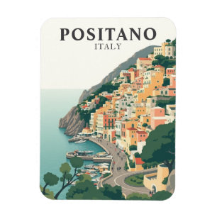 Vintag Positano Italien Städtereise Magnet