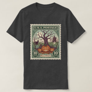 Vintag Postage Briefmarke Halloween T-Shirt