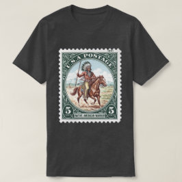 Vintag Postage Briefmarke Indianer Krieger T-Shirt
