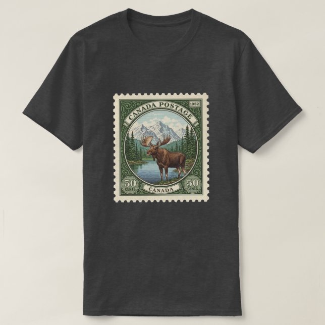 Vintag Postage Briefmarke Kanada T-Shirt (Design vorne)