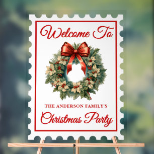 Vintag Postage Briefmarke Weihnachts-Party Willkom Acrylschild